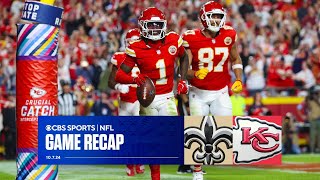 Chiefs TAKE DOWN the Saints at home Carr leaves the game with an injury on MNF  Game Recap [upl. by Lairbag]