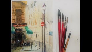 Paris France Cafe Watercolor Streetscape Painting  with Chris Petri [upl. by Keily]