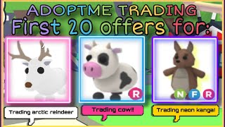 Trading ARCTIC REINDEER COW amp NEON KANGAROO in Adoptme Rich Servers Sept 2023 [upl. by Ynnoj127]