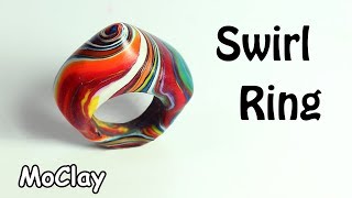 How to make a Swirl Ring  Polymer clay tutorial [upl. by Rudman375]