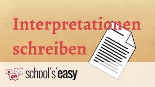 Wie schreibt man eine Interpretation [upl. by Lark]