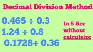 Divide decimal number part 2 decimal division method [upl. by Candi371]