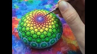 Painted stones by Elspeth McLean  Stop motion mandala stone painting [upl. by Schwitzer285]