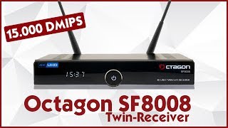 Octagon SF8008 📡 Der 4k Twin S2X Receiver mit 15000 DMIPS  Review Deutsch 👑 [upl. by Falk]