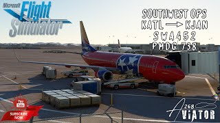 MSFS  SOUTHWEST AIRLINES SWA 452  KATL→KJAN  ATLANTA → JACKSON  PMDG 738 [upl. by Naot]