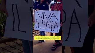 ANTUSIASME KAMI DILUAR ISTANA MERDEKA MENANTI BAPA SUCI jakartapausfransiskus shortsvideo [upl. by Nats]