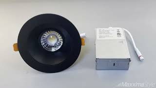 4 in Slim Round Recessed AntiGlare LED Downlight Black Trim 1050 Lumens 5 CCT 2700K5000K [upl. by Clareta]