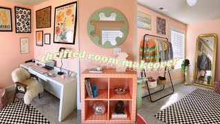 EXTREME THRIFTED ROOM MAKEOVER  TRANSFORMATION cute aesthetic diytiktokpinterest inspired [upl. by Oibirot]