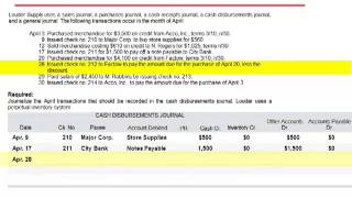 Cash Desbursments Journal Entries Examples Exercise 78 [upl. by Rotsen]