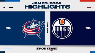 NHL Highlights  Blue Jackets vs Oilers  January 23 2024 [upl. by Yrtneg205]