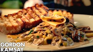 Mushroom Leek and Tarragon Pasta  Gordon Ramsay [upl. by Zelikow]