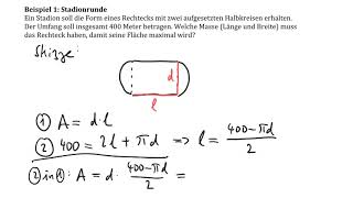 Extremalprobleme Beispiel Stadionrunde [upl. by Kalin861]