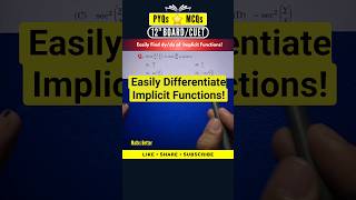 6️⃣1️⃣ How to Easily Differentiate Implicit Functions  Differentiation [upl. by Noemys]