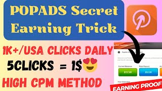 Popadspop ads earning trickspopads payment proofOnline earning in pakistan [upl. by Bird324]