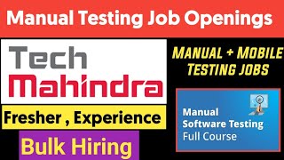 Manual Testing Fresher amp Experience Jobs openings  QA Mobile testing manualtesting mobiletesting [upl. by Hgieloj]