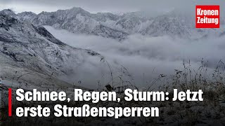 Schnee Regen Sturm Jetzt erste Straßensperren  kronetv NEWS [upl. by Ahsied]