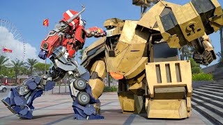 Transformers Rise of The Beasts  Optimus Prime vs Jaguar Robot  Paramount Pictures HD 8 [upl. by Ezeerb]