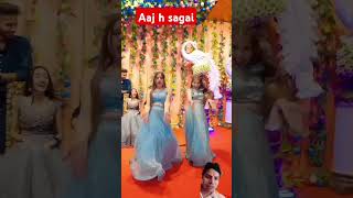 Aaj h sagai dance 🔥🔥 dance wedding bollywood love [upl. by Aloeda]