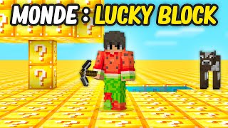 Jai Survécu 24h sur un monde plat en LUCKYBLOCK sur Minecraft [upl. by Yliak]