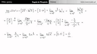 Reguła de lHospitala  zadanie 12 [upl. by Teddman]