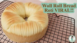 WOOL ROLL BREAD  RESEP WOOL ROLL BREAD  ROTI VIRAL TAKARAN CUP [upl. by Lucy]