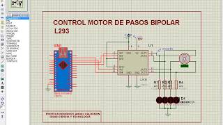 CONTROL DE MOTOR DE PASOS BIPOLAR CON L293SECUENCIA SIMPLEARDUINO [upl. by Atteloj]