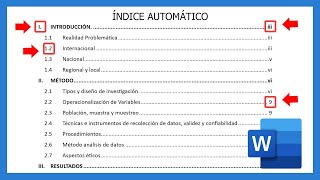 ⚡INSERTAR ÍNDICE Y NUMERACIÓN AUTOMÁTICA EN WORD 2022  NORMAS APA 7ma EDICIÓN [upl. by Ardnwahs402]