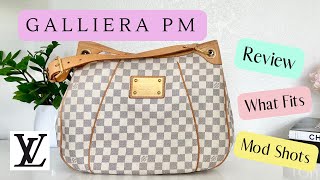 Louis Vuitton Galliera PM Damier Azur  Review What Fits Mod Shots [upl. by Nywra]