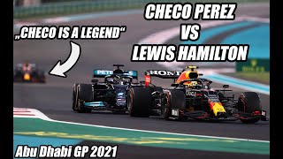 Checo Perez vs Lewis Hamilton f1 verstappen hamilton mercedes abudhabi abudhabigp [upl. by Damick34]