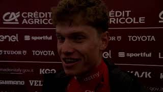 Lennert Van Eetvelt  Interview before the race  Strade Bianche 2024 [upl. by Ecirtnahs]