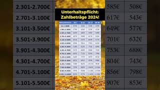 Unterhaltspflicht 2024 Zahlbeträge Prognose [upl. by Ayeki664]