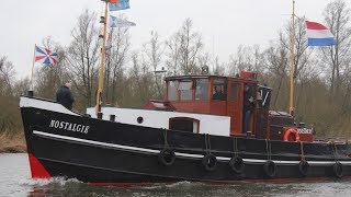 Sleepboot Nostalgie met Industrie 2D6 scheepsdiesel door de Biesbosch [upl. by Harbour]