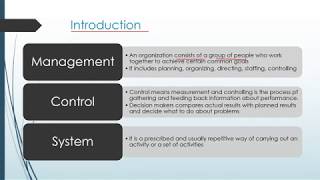 Introduction To Management Control System [upl. by Benco]