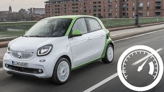 smart forfour electric drive 81 HP acceleration 0100 kmh 0120 kmh  1001cars [upl. by Eninaej]