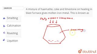 A mixture of haematite coke and limestone on heating in blast furnace gives molten iron metal T [upl. by Attenol]