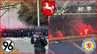 FANMARSCH amp DERBYSIEG  Stimmung  Pyrotechnik  Hannover96  Eintracht Braunschweig  Stadionvlog [upl. by Marj]