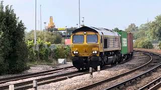 GBRf’s 66703 Doncaster PSB departs Southampton Western Docks with 4M46 only half loaded [upl. by Uahc622]