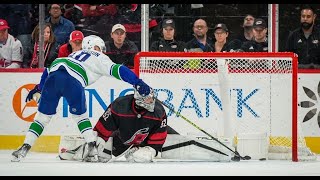 Elias Pettersson Forsberg Shootout Goal vs Hurricanes Jan 15 2023 ALL CALLS [upl. by Sherl]