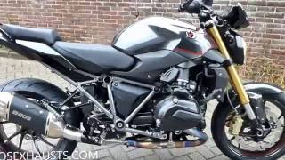 BOS Exhausts sound BMW R 1200 R Van Harten Special [upl. by Amalberga]