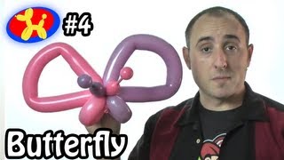 Two Balloon Butterfly  Balloon Animal Lessons 4 [upl. by Nyleimaj778]