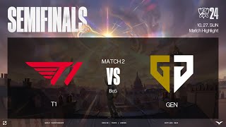 T1 vs GEN 매치 하이라이트  녹아웃 스테이지 4강  1027  2024 월드 챔피언십 [upl. by Yatnuhs619]