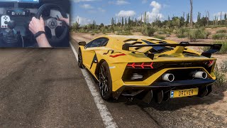 Lamborghini Aventador SVJ  Forza Horizon 5 Steering Wheel Gameplay [upl. by Justino]