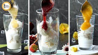 Ice Cream Soda Floats 3ways Recipe By Food Fusion [upl. by Yrnehnhoj]