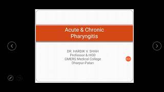 Acute and Chronic Pharyngitis [upl. by Aiclef]