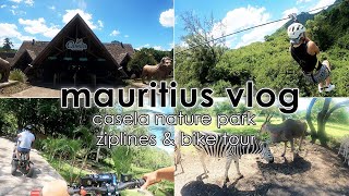 MAURITIUS VLOG  Casela Nature Park Ziplines amp Eco Bikes Point Naturel Le Caudan Waterfront  Ep4 [upl. by Assirolc]