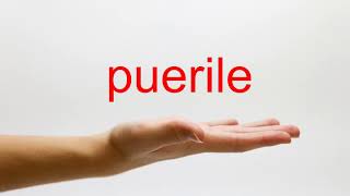 How to Pronounce puerile  American English [upl. by Vala]