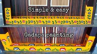 Gadapa designs easy method  door threshold painting  traditional gadapa designs  gadapa muggulu [upl. by Ire]