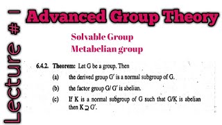 Solvable GroupMetabelian Group Commutator SubgroupDihedral group [upl. by Sucul]