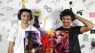 React • Vingadores VS Thanos  Duelo de Titãs  7 Minutoz [upl. by Thrasher880]