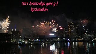 2019 New year fireworks Australia Melbourne Docklands  2019 Yeni Yıl kutlamaları Avustralya  Nye [upl. by Novar]